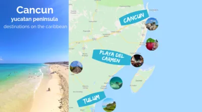 Map of Cancun Mexican vacation destinations