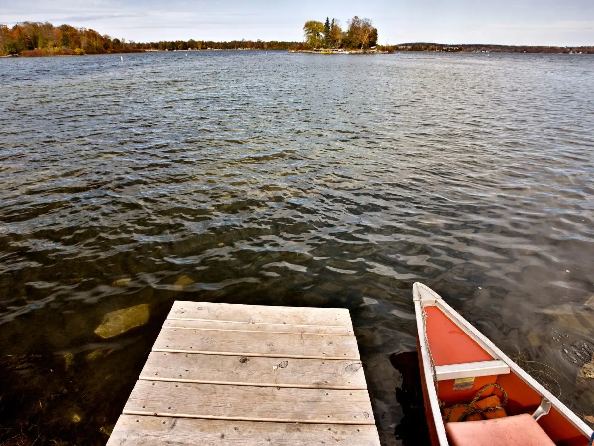 Canoe at Potawatomi State Park Door County Wisconsin