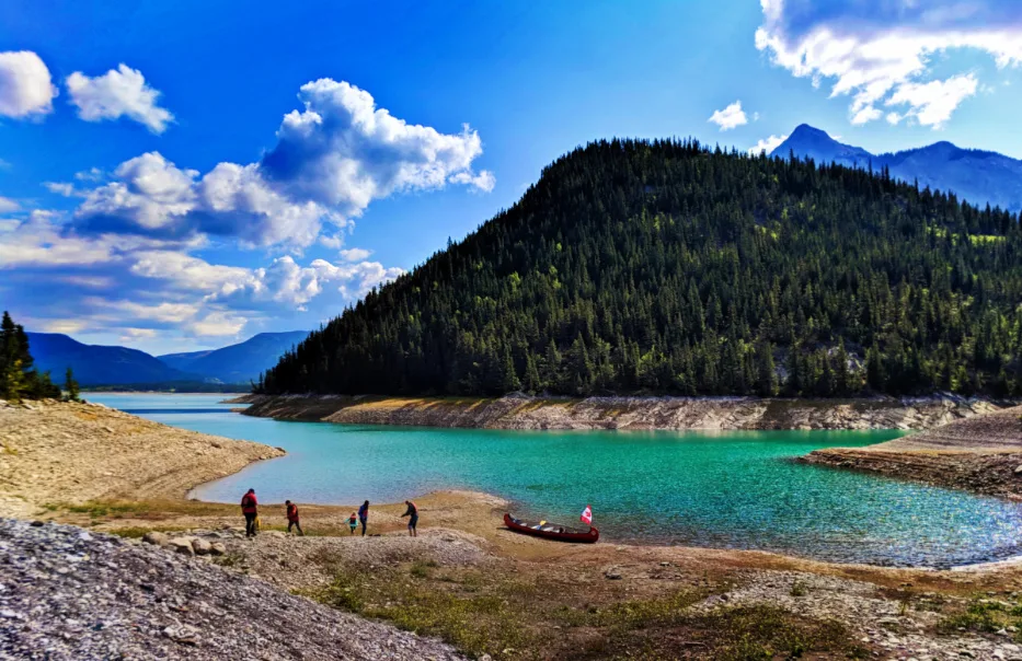 Canoeing Barrier Lake with Kananaskis Outfitters Canmore Alberta 1