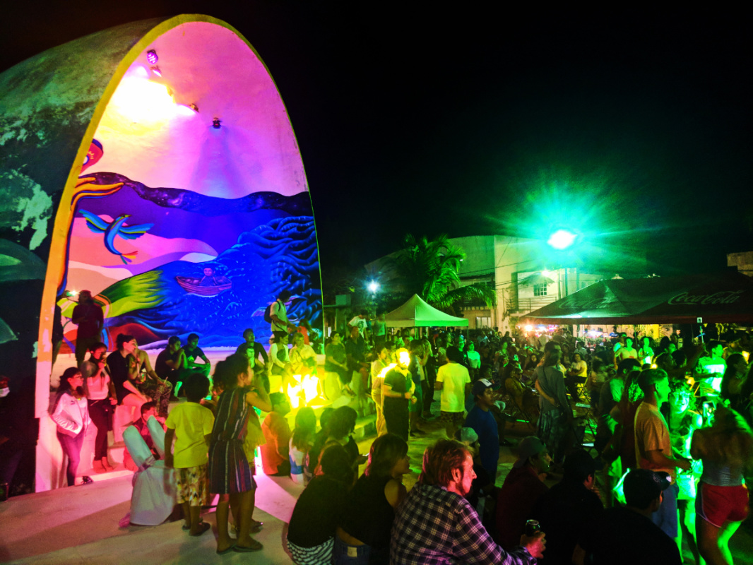 Carnival Celebration in Downtown Holbox at Night Isla Holbox Yucatan 2