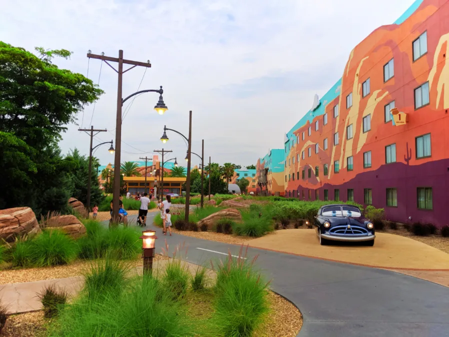 Cars buildings at Art of Animation Resort Walt Disney World Orlando Florida 1