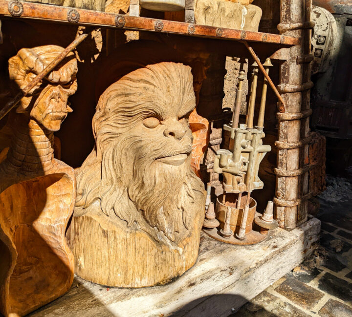 Carved Wookie at Star Wars Galaxys Edge Hollywood Studios Disney World 1