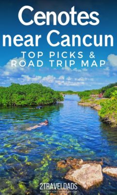 The Cenotes near Cancun are amazing and really easy to add to a beach vacation. Ceontes are even easy to visit as a cruise excursion from a Caribbean Mexico port of call. This post includes top picks for centones and a road trip plan from Cancun to Tulum and beyond. #tropical #Caribbean #Mexico #vacation
