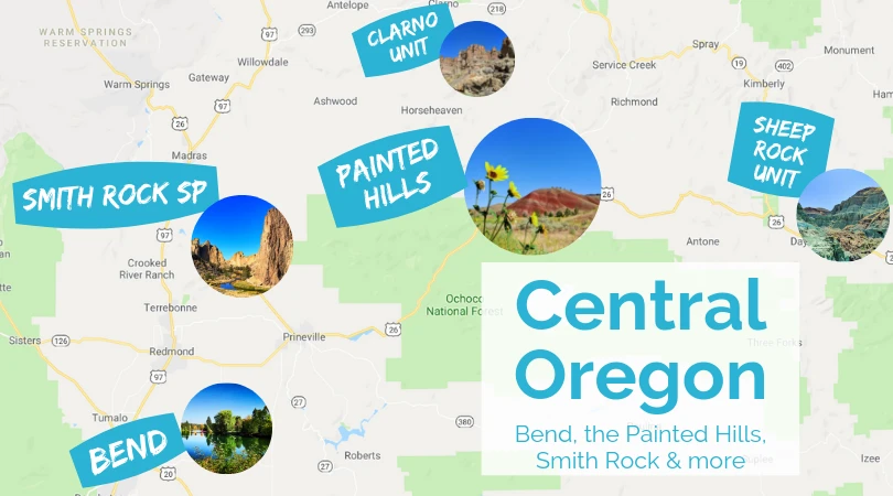 Central Oregon Painted Hills map