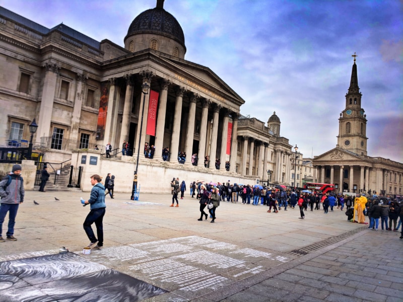 Chalk Art at National Gallery Trafalgar Square London UK 2