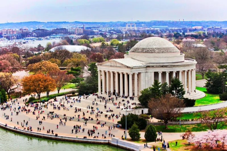 Cherry Blossoms and Jefferson Memorial Washington DC NPS - Rachel Hendrix