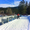 Chris Taylor Cross Country skiing over Wenatchee River Downtown Leavenworth Washington 1