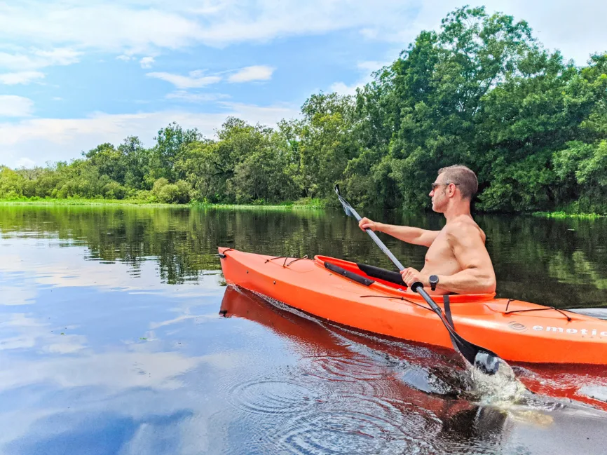 Chris Taylor Kayaking on St Johns River Blue Spring State Park Orange City Florida 3