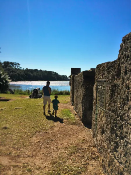 Chris Taylor and LittleMan at Fort Frederica Natl Monument St Simons GA 3