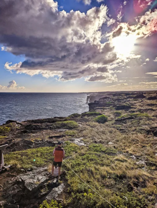 Chris Taylor at Holei Sea Arch Hawaii Volcanoes National Park 1