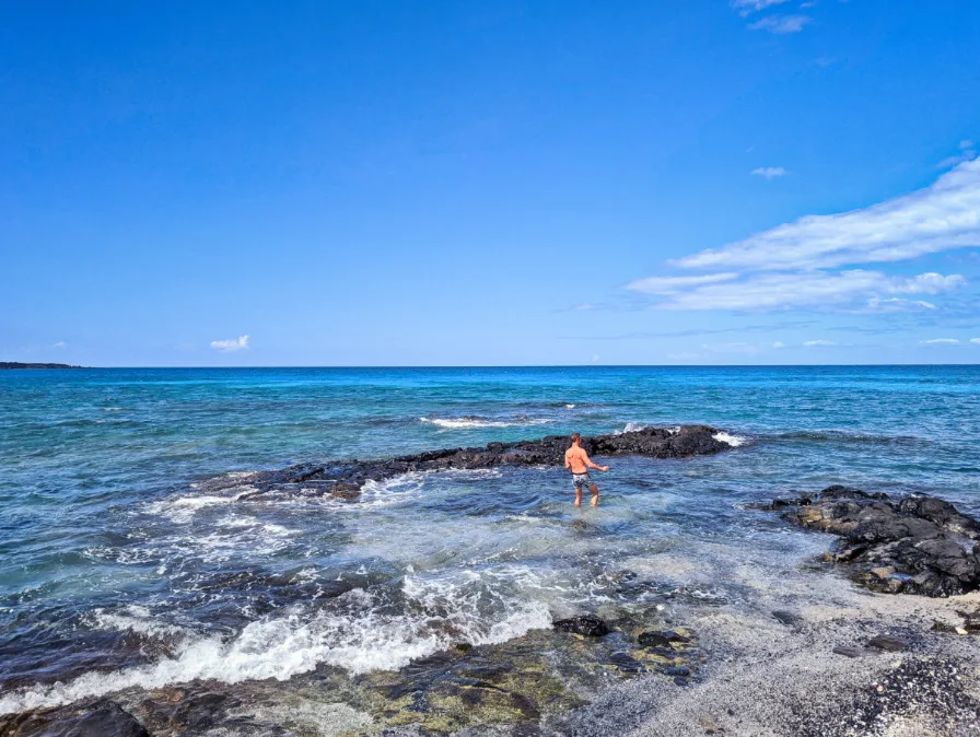 Chris Taylor at Kiholo Bay Beach Area Kona Coast Big Island Hawaii 1