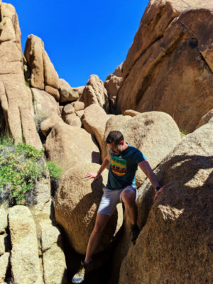 Chris Taylor bouldering at Live Oak Joshua Tree National Park California 4