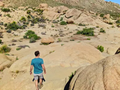 Chris Taylor hiking at Split Rock in Joshua Tree National Park California 2