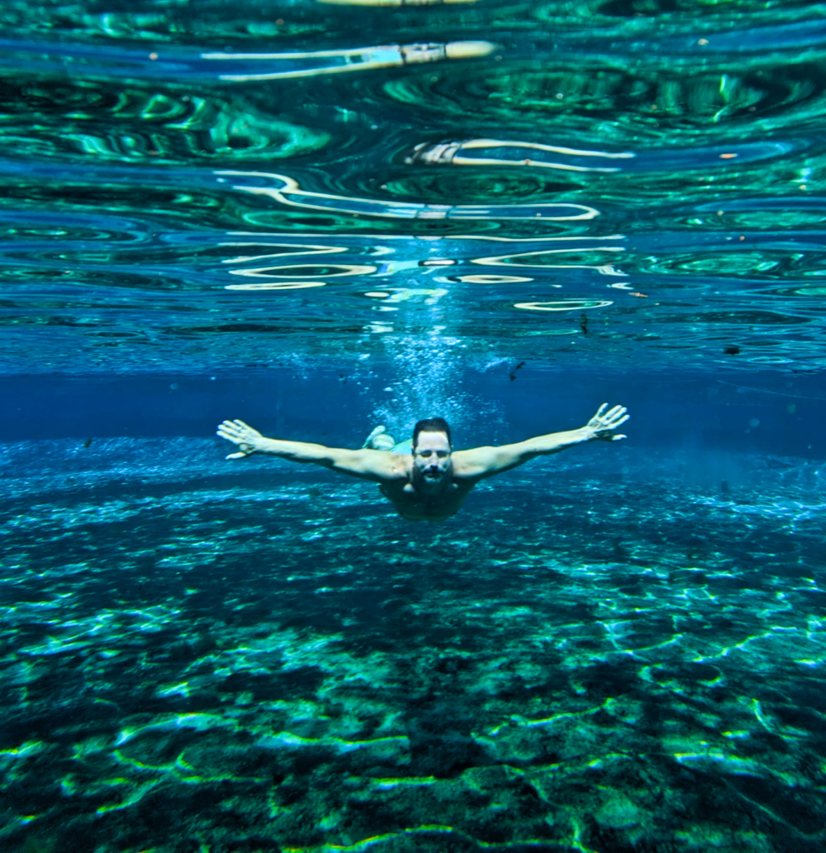 Chris Taylor underwater at Fanning Springs State Park Central Florida 1