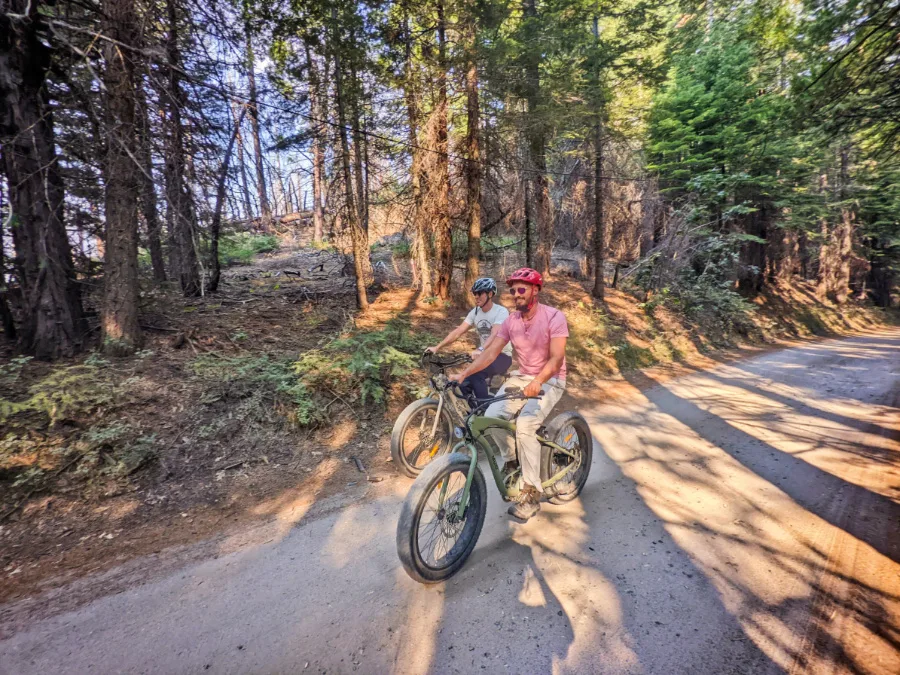 Chris and Rob Taylor Riding Ebikes in Sierra National Forest 1