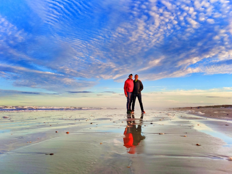 Chris and Rob Taylor at Butler Beach at sunset Saint Augustine Florida 1