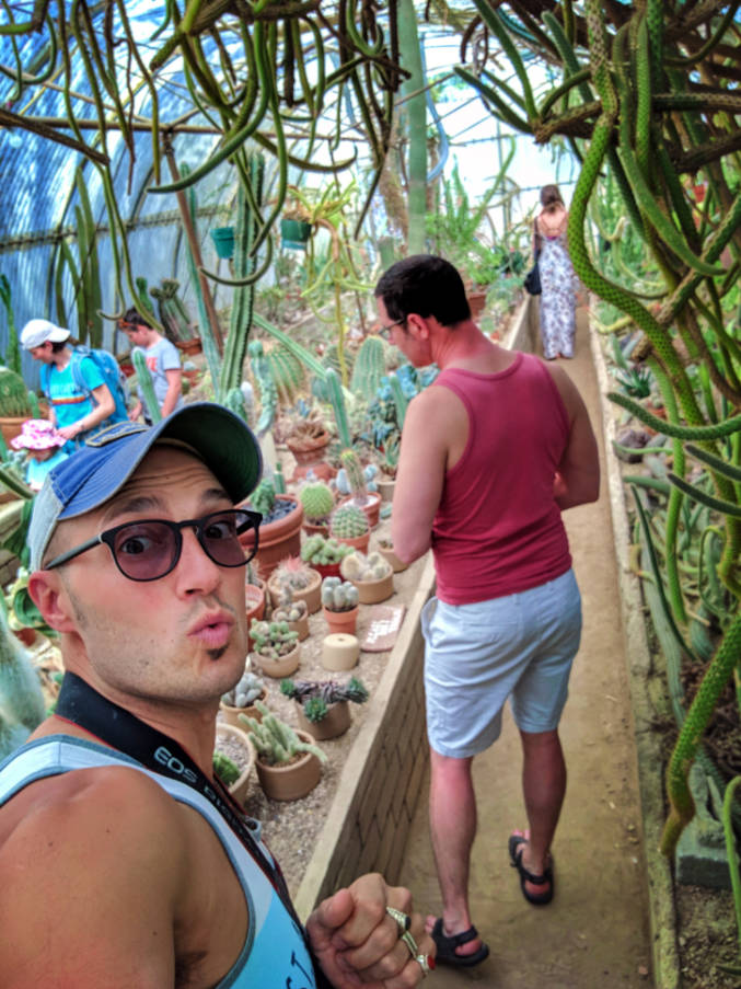 Chris and Rob Taylor in Cactarium at Moorten Botanical Garden Palm Springs California 1