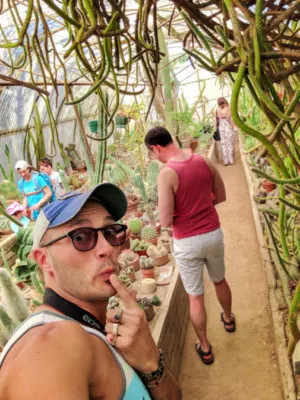 Chris and Rob Taylor in Cactarium at Moorten Botanical Garden Palm Springs California 1b