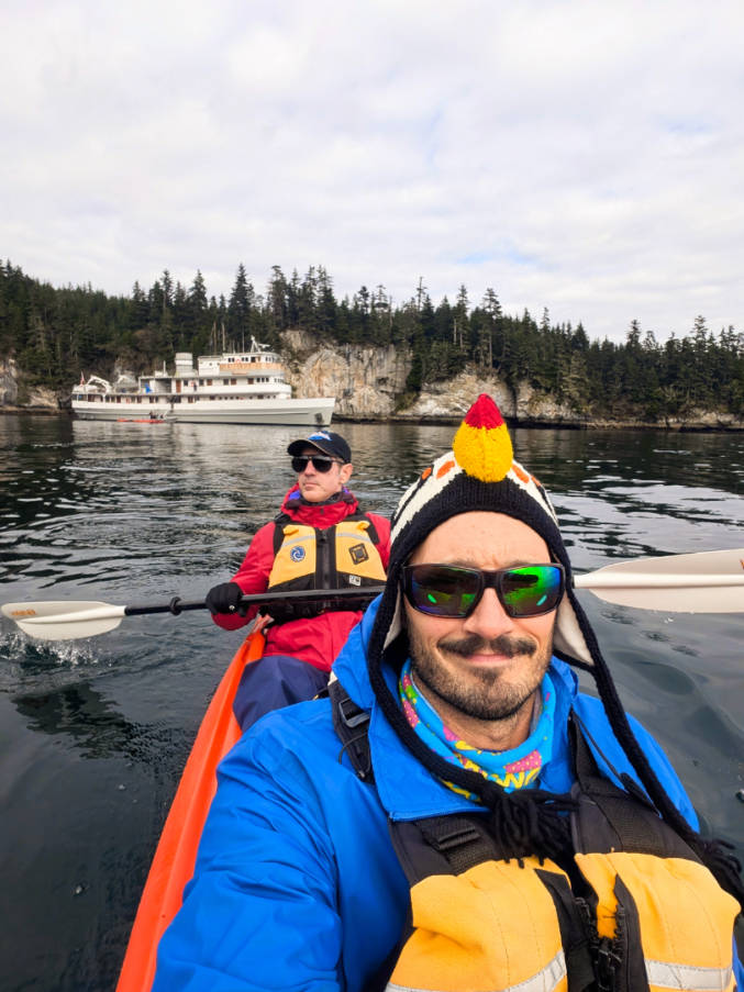 Chris and Rob Taylor kayaking from Mist Cove with the Boat Company Southeast Alaska 2