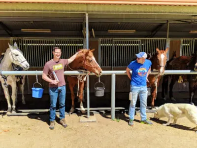 Chris and Rob Taylor with Horses at Crazy Horse Ranch Morongo Valley Palm Springs California 2