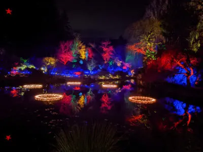 Christmas Lights in Sunken Garden at Butchart Gardens Christmas Victoria BC 4