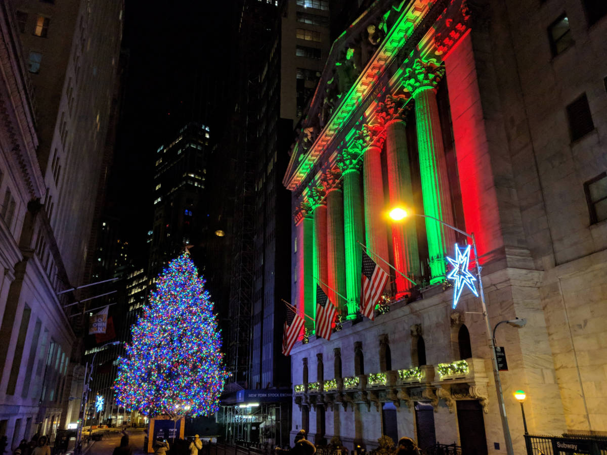 Christmas Tree at New York Stock Exchange Wall Street New York City 2