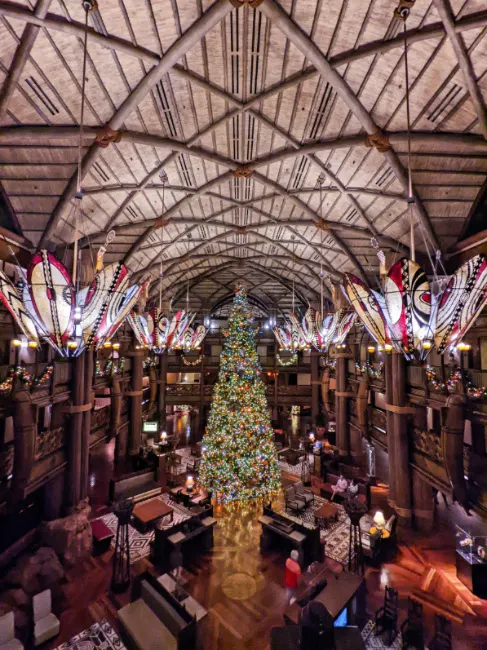 Christmas Tree in Lobby at Animal Kingdom Lodge Walt Disney World Orlando 3
