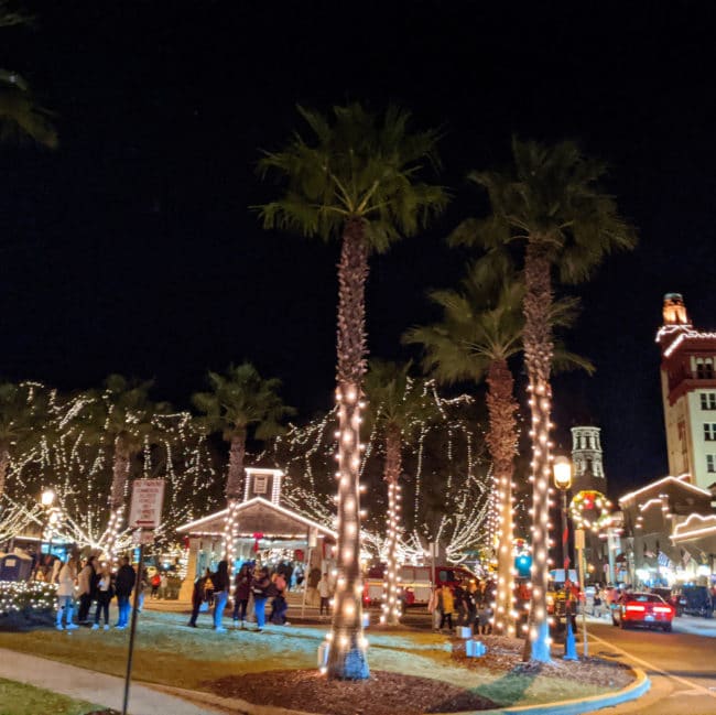 Christmas lights in Plaza at Nights of Lights St Augustine FL 4