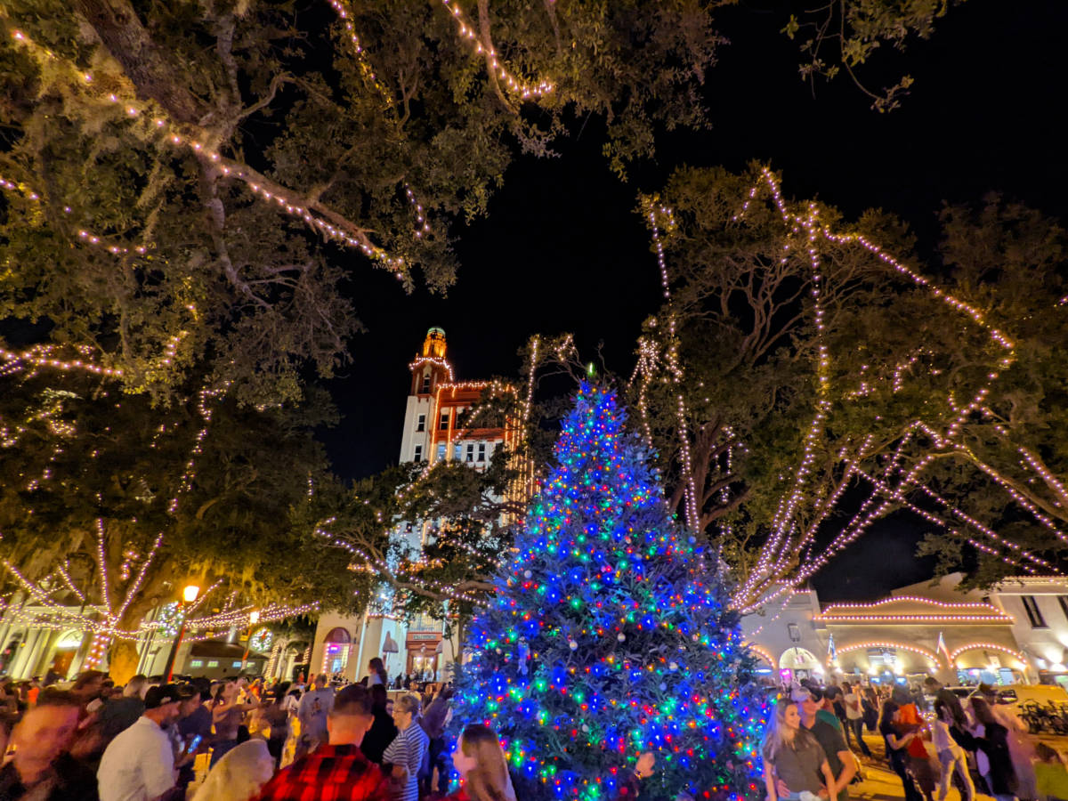 Christmas lights in Plaza at Nights of Lights St Augustine FL 7