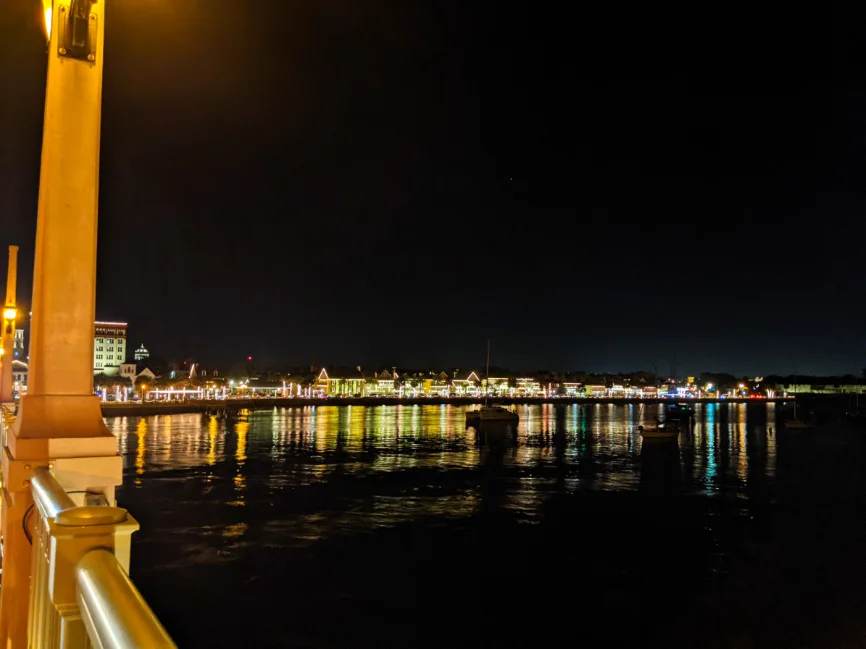 Christmas lights on waterfront at Nights of Lights St Augustine FL 6