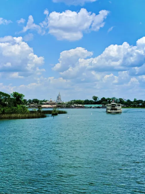 Cinderellas Castle from Lake outside Magic Kingdom Disney World Orlando Florida 2