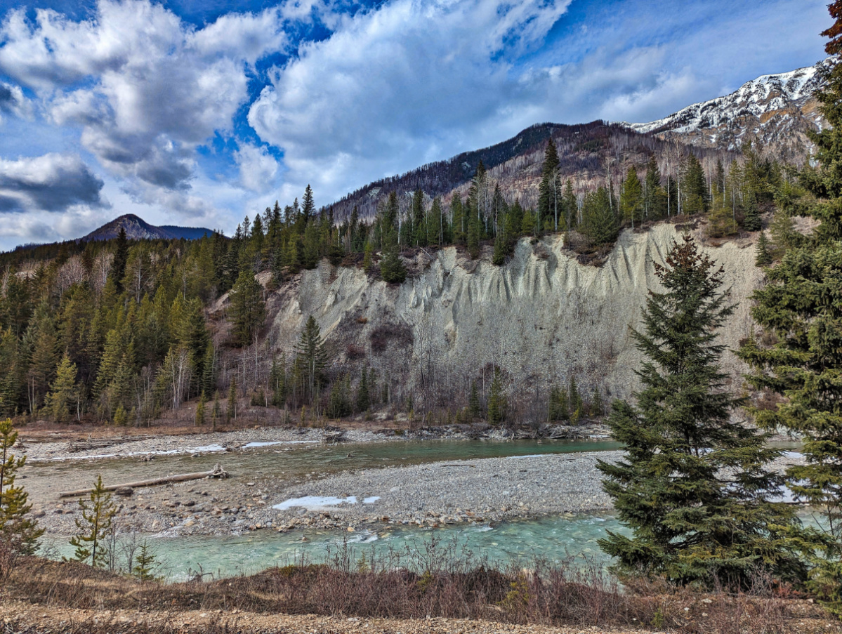 Cliffs on Kicking Horse River From Rocky Mountaineer Train First Passage to the West 1
