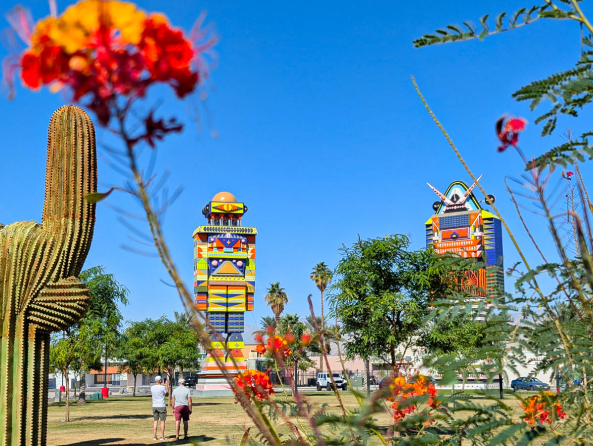 Coachella Music Festival Sculptures in park in Indio California 1