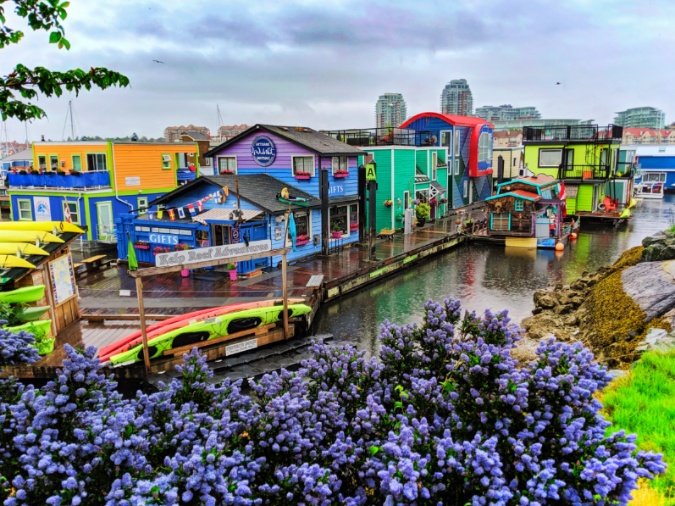 Colorful Fishermans Wharf In The Rain Victoria Bc 1 2 Travel Dads