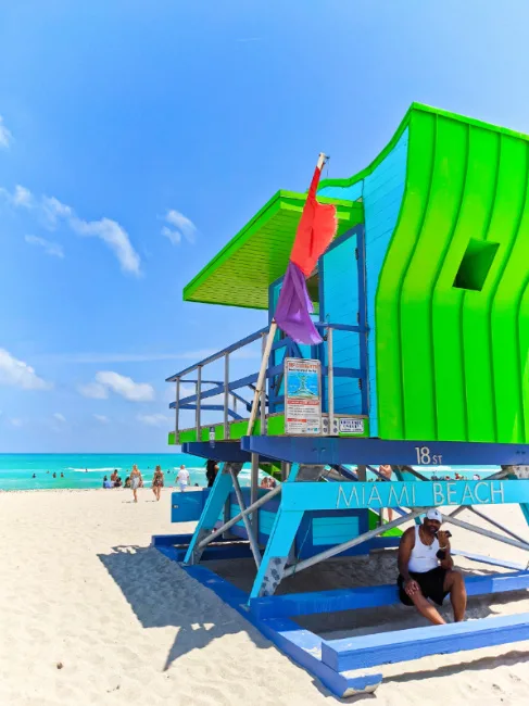 Colorful Lifeguard Station at South Beach Miami Florida 1