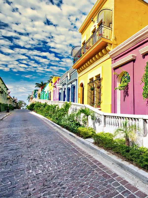 Colorful Street in Mazatlan Mexico