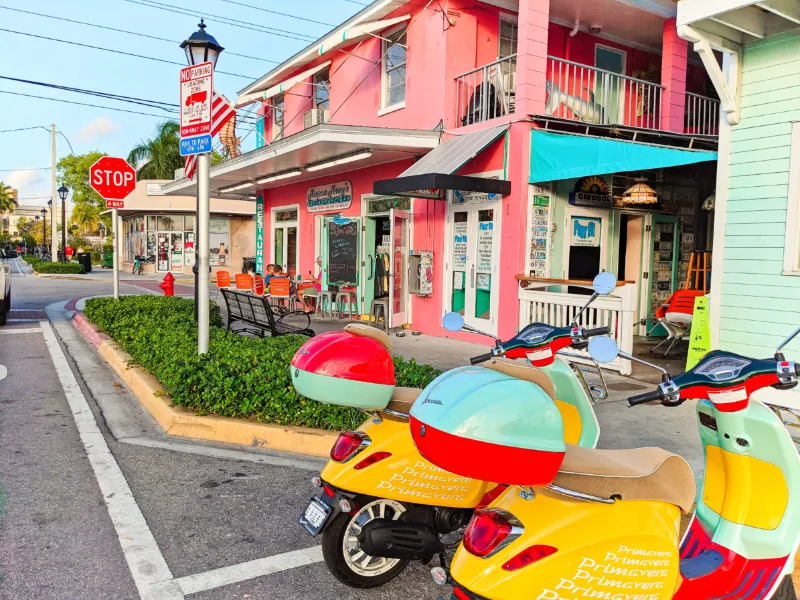 Colorful Vespas at Harpoon Harrys Key West Florida Keys 1