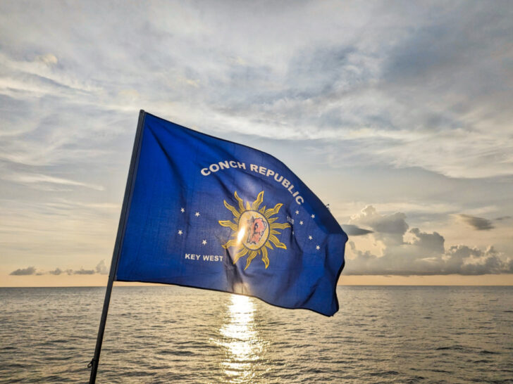 Conch Republic Flag on Sunset Watersports Snorkel Tour Key West Florida Keys 3
