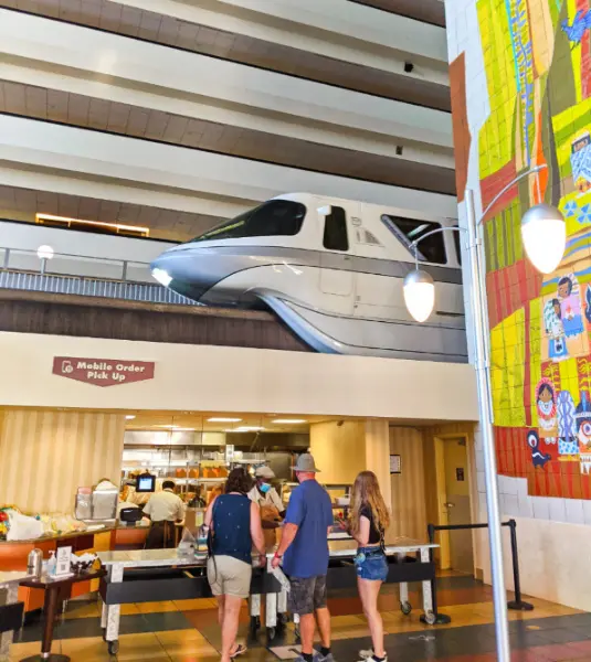 Contempo Cafe Macobile Order with Monorail in Disneys Contemporary Resort Disney World 2020 2
