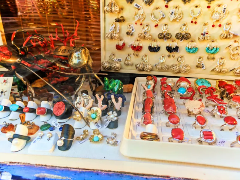 Coral jewelry for sale in Old Town Korcula Croatia 3