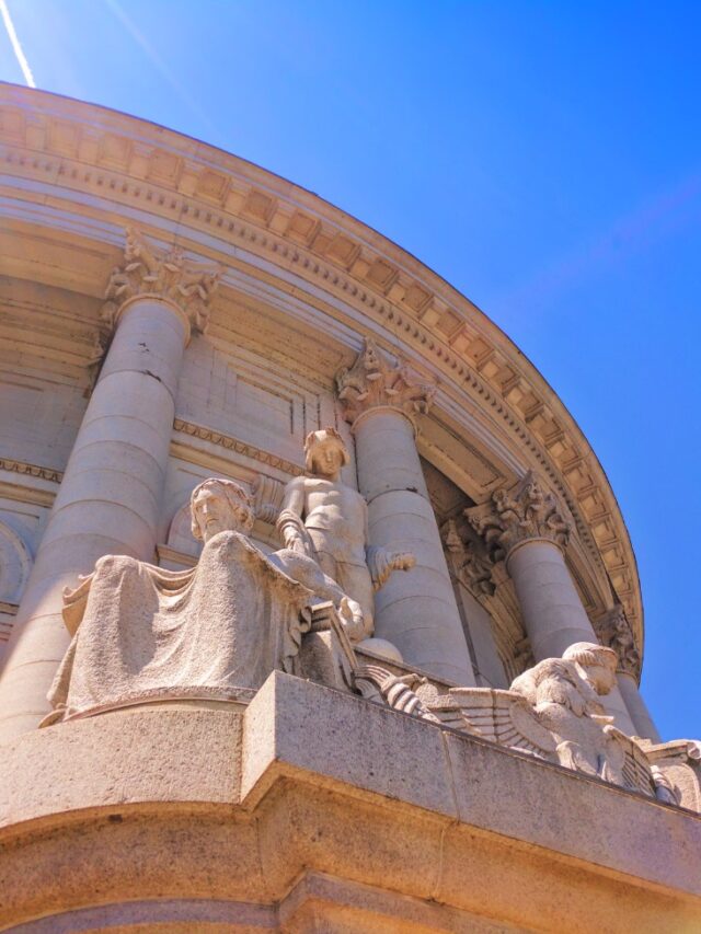 Cornice Statues on Rotunda of Capitol Building Madison Wisconsin 2