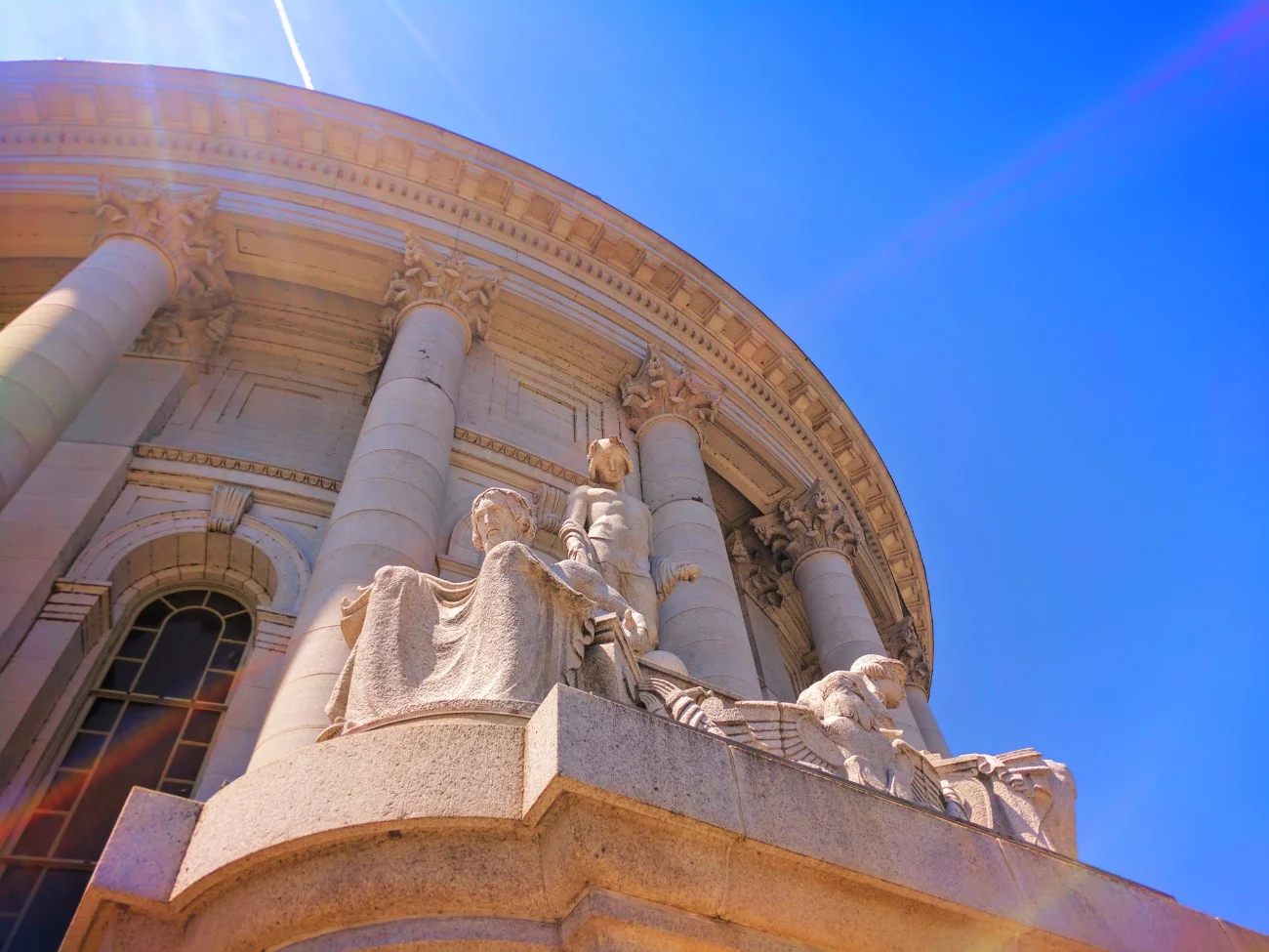 Cornice Statues on Rotunda of Capitol Building Madison Wisconsin 2