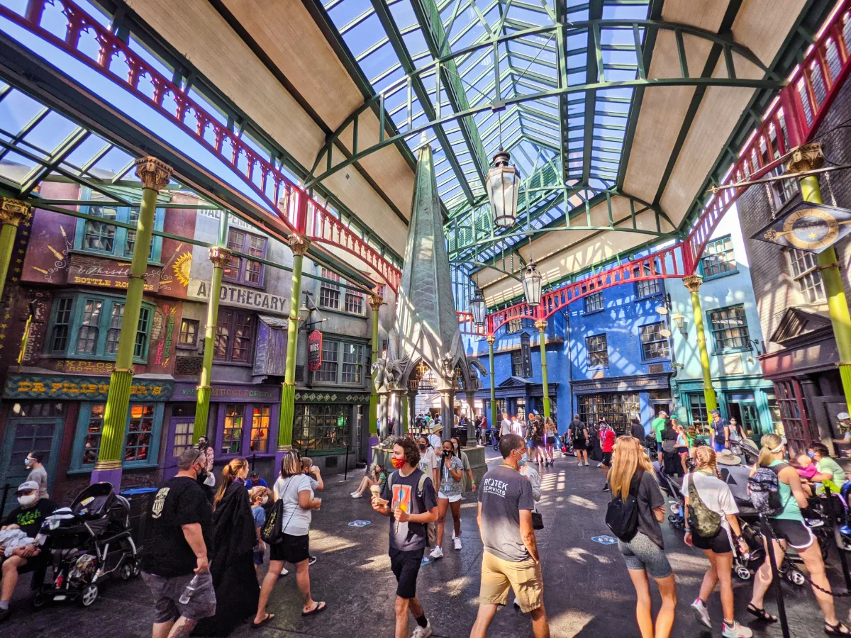 Crowds in Diagon Alley Wizarding World of Harry Potter Universal Studios Florida 1