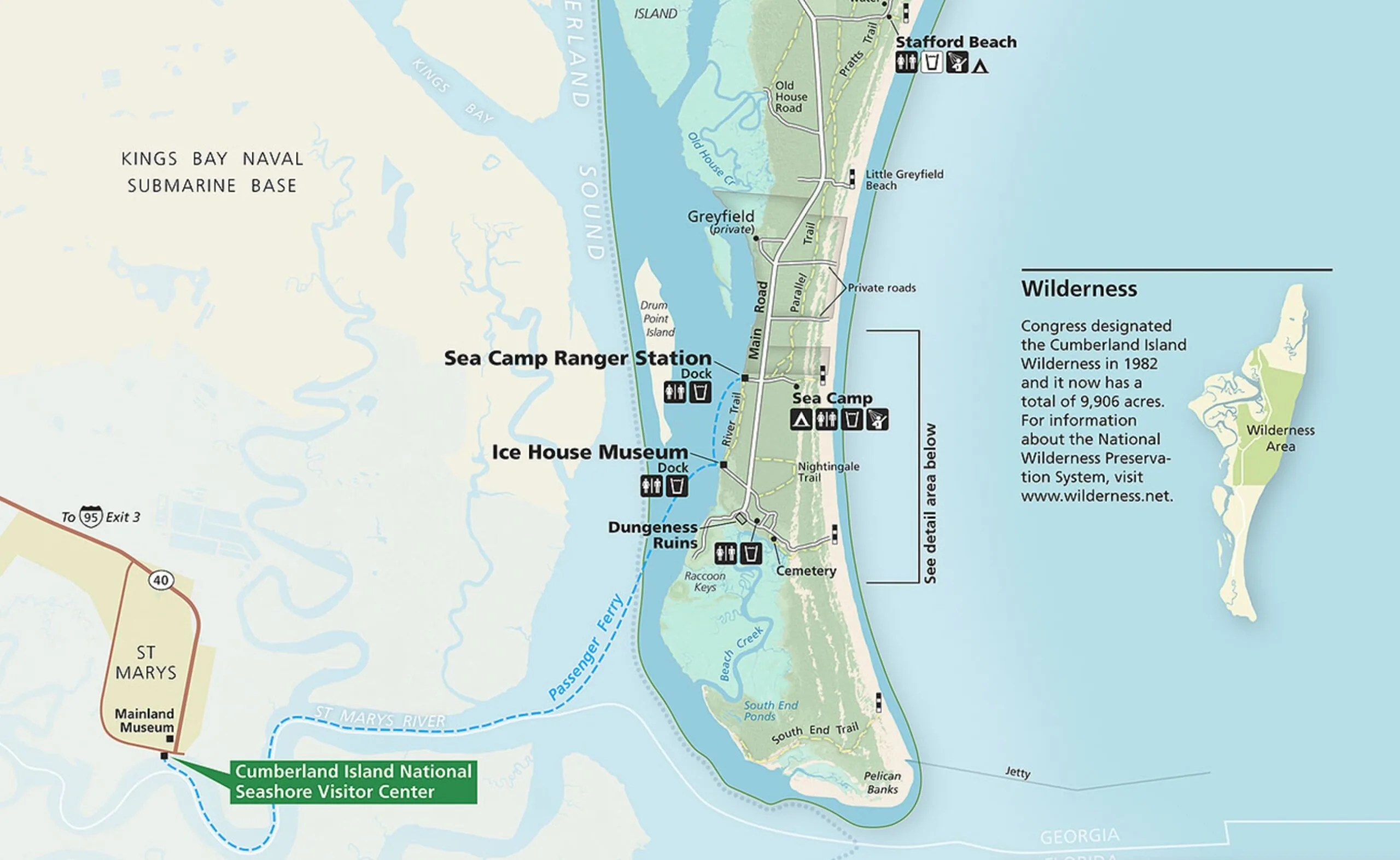 Cumberland Island National Seashore Map