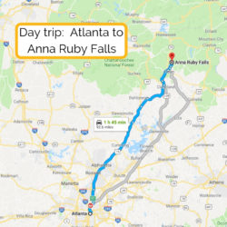Day trip_ Atlanta to Anna Ruby Falls map - 2TravelDads