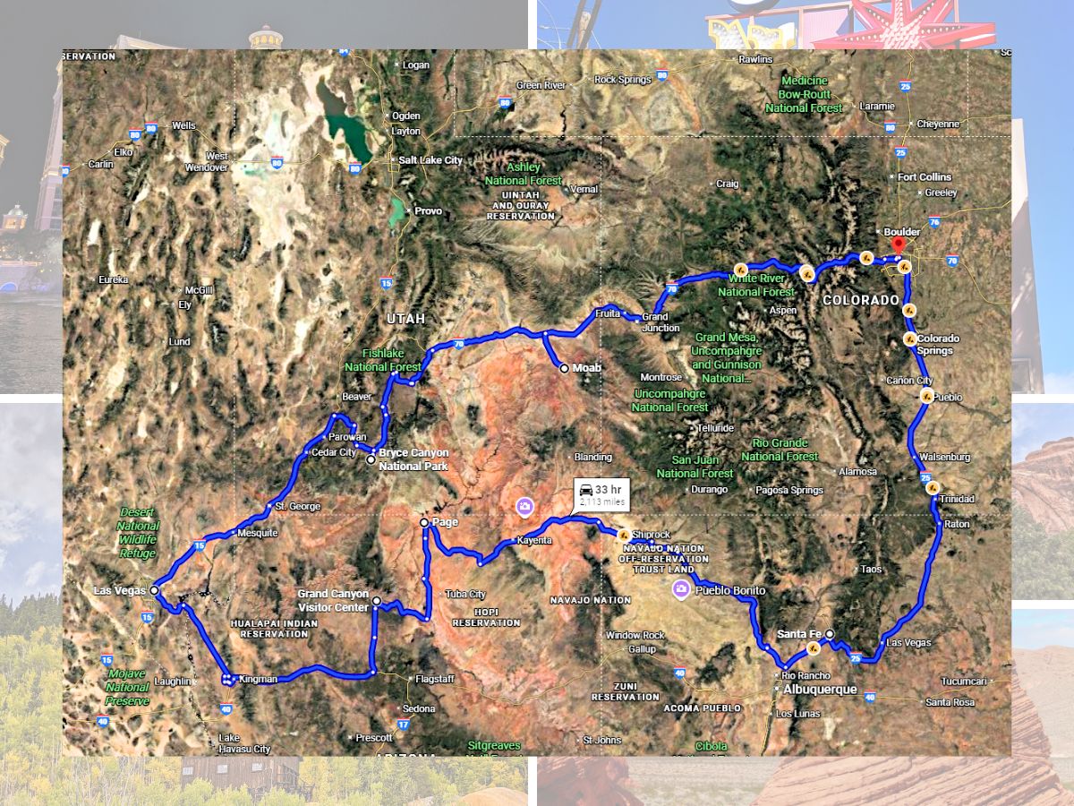 The road trip from Denver to Las Vegas and back is one of the most epic journeys in the American West. Check out this plan to visit up to 7 National Parks, iconic towns, Route 66 and more on our 10 day road trip including Colorado, New Mexico, Arizona, Nevada and Utah.