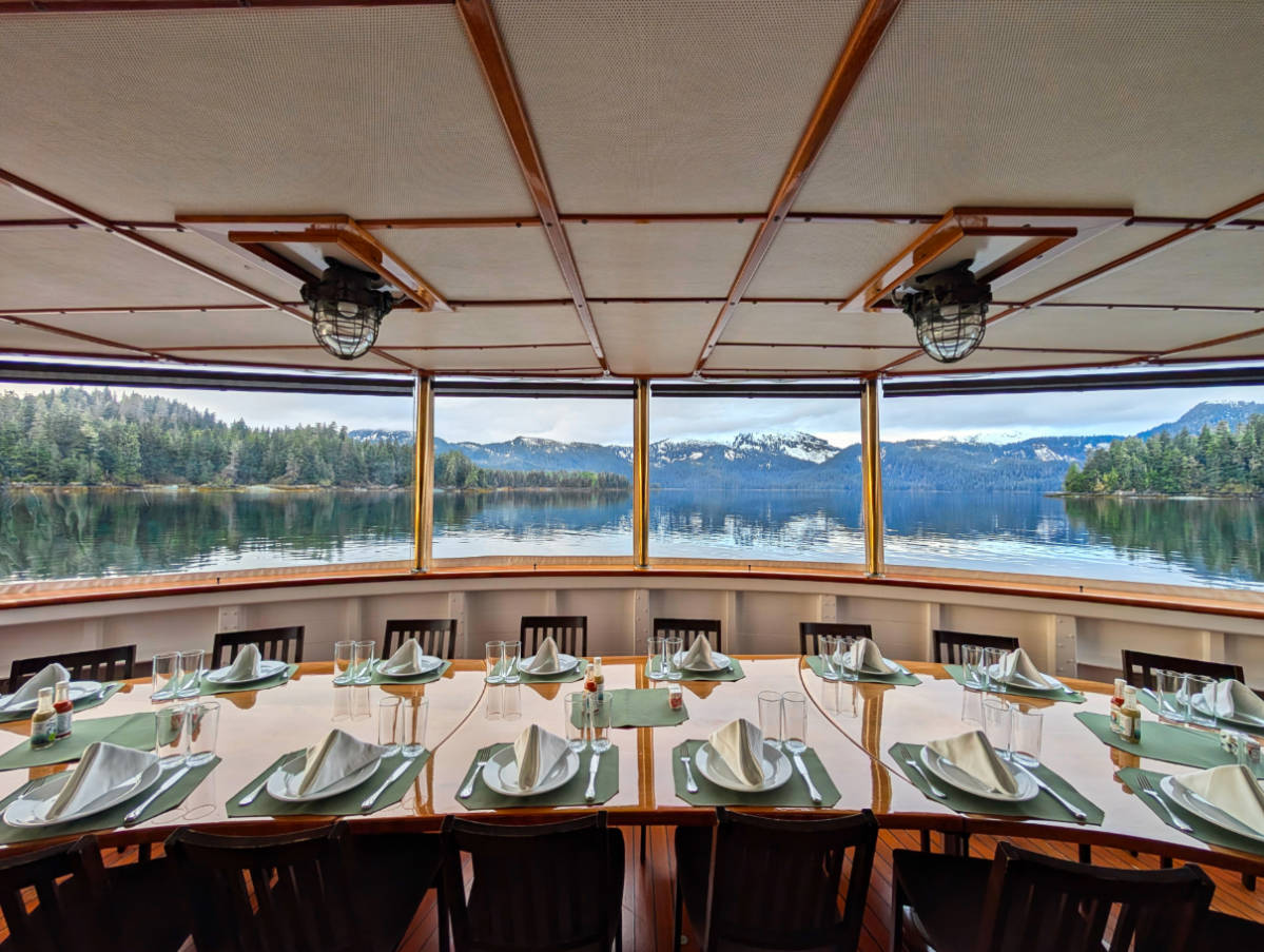 Dining fantail on Mist Cove with the Boat Company Southeast Alaska 2