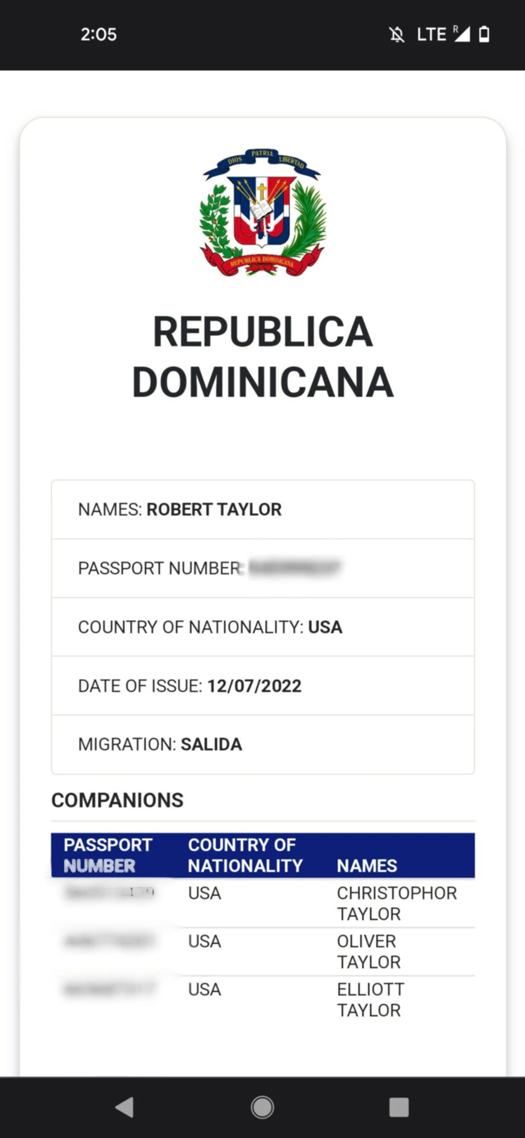Dominican Republic ETicket Passport Check Customs 1