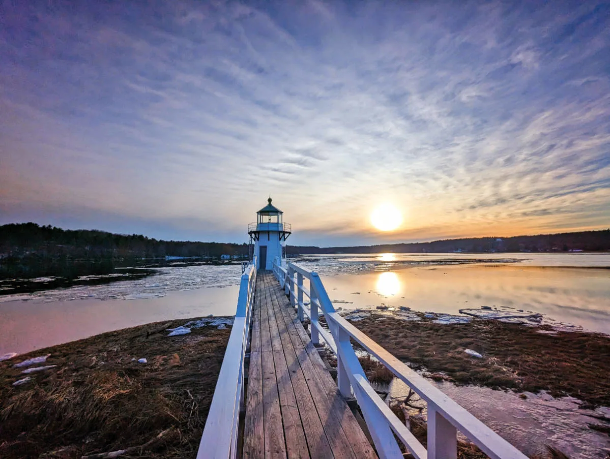 Doubling Point Lighthouse on Kennebec River Bath Maine 5
