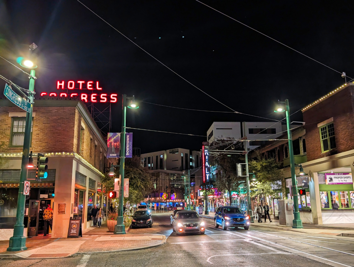 Downtown Presidio Neighborhood at Night Tucson Arizona 1